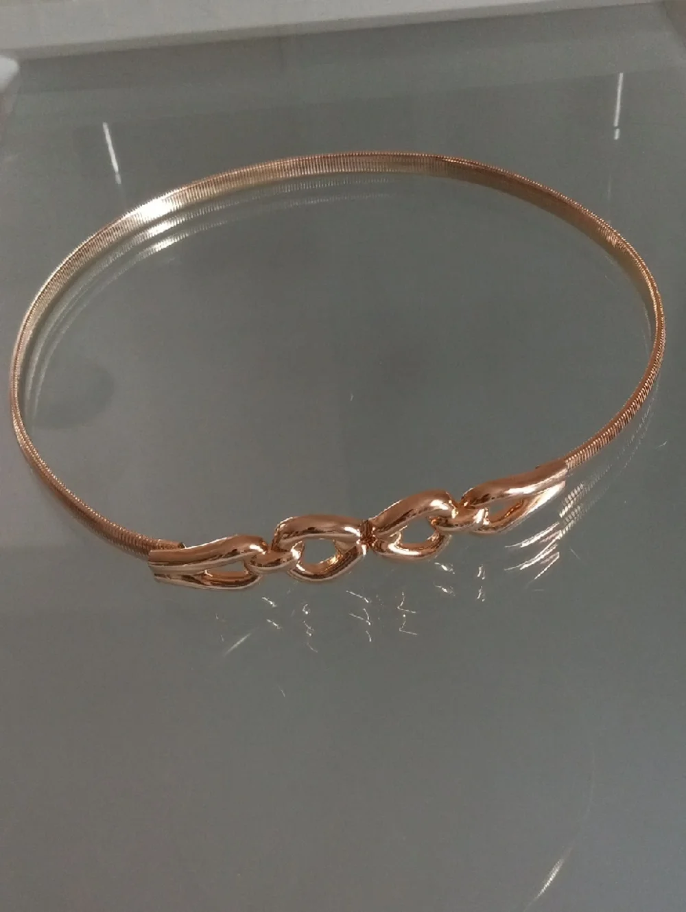 Vintage Gold Tone Stretch Mesh Belt Chain Link Buckle 31.5